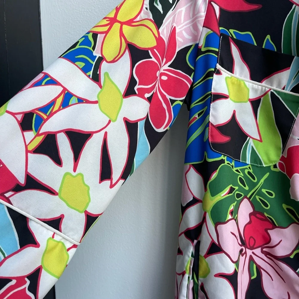 ZARA TROPICAL PRINT OVERSHIRT KIMONO Size S - Picture 8 of 10